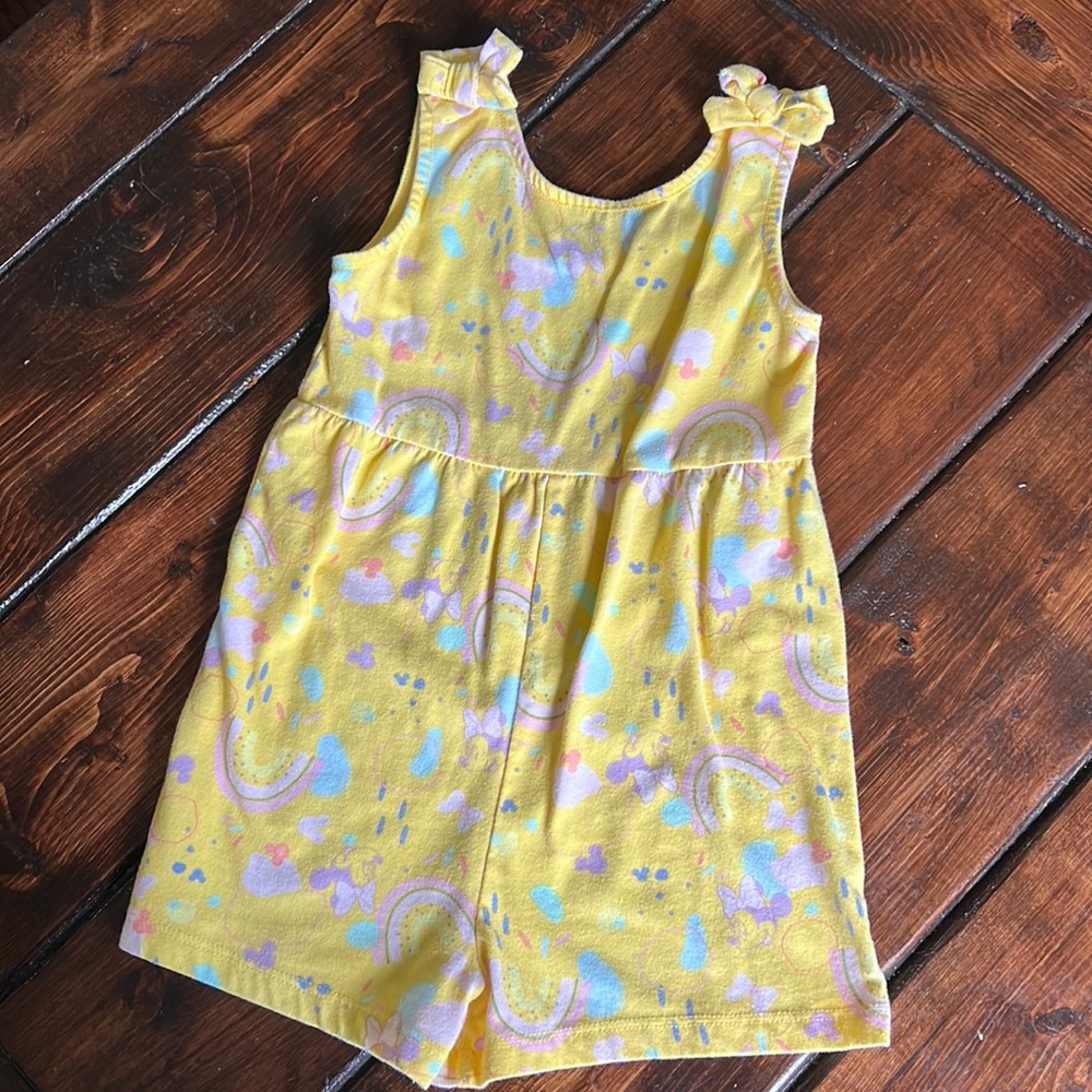 Disney Romper. Yellow. Size 4T. Rainbows and Bows